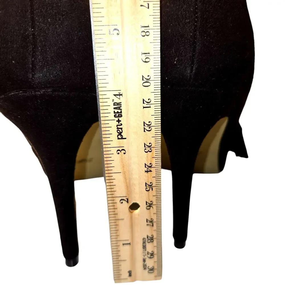 Zigisoho Black Women's Suede 4 Inch High Heel Ankle Boot Stiletto Pumps  Shoes